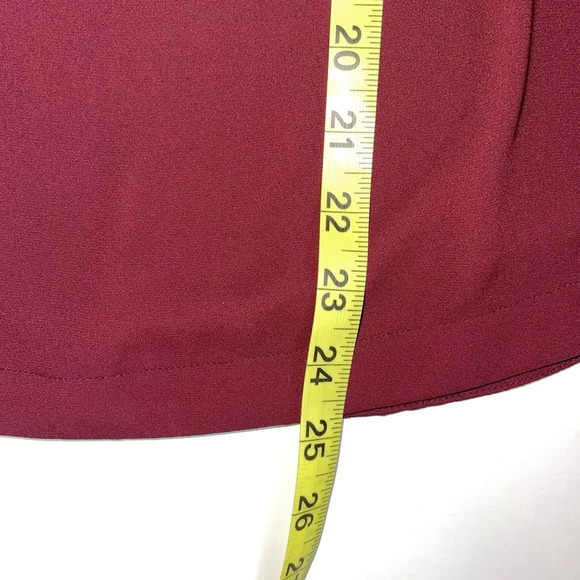 Ann Taylor LOFT Maroon Sheer Lace Sleeve Contrast Blouse Xsmall Women’s - Picture 9 of 12